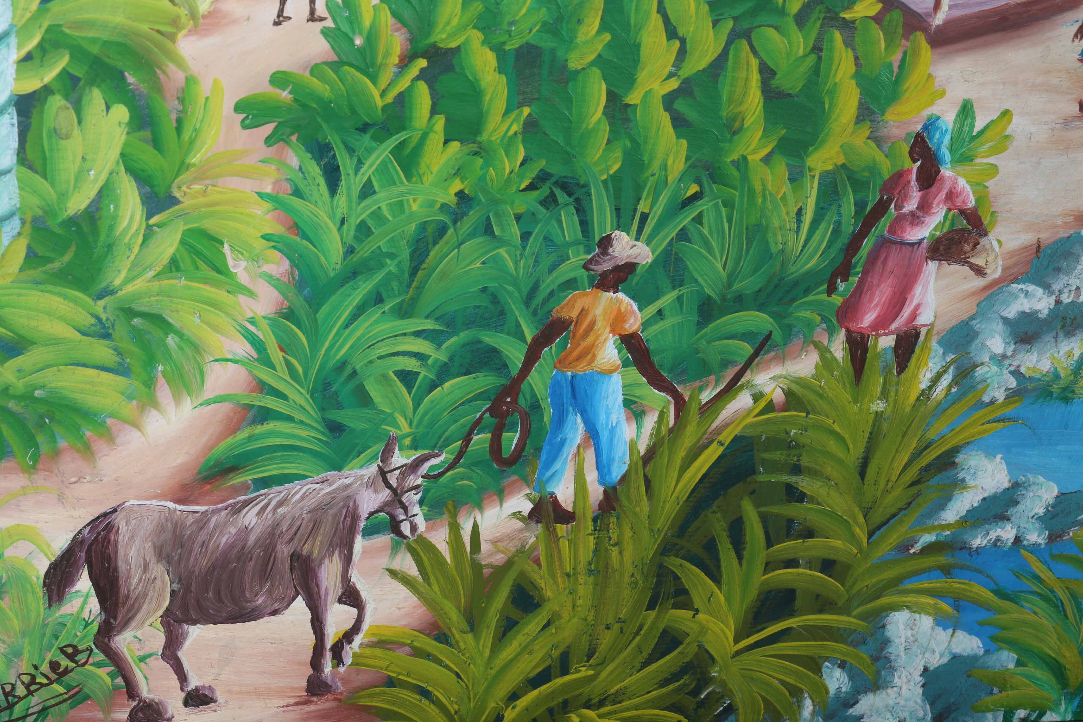 Clausel Carrier Signed Original Oil Painting of a Village Scene