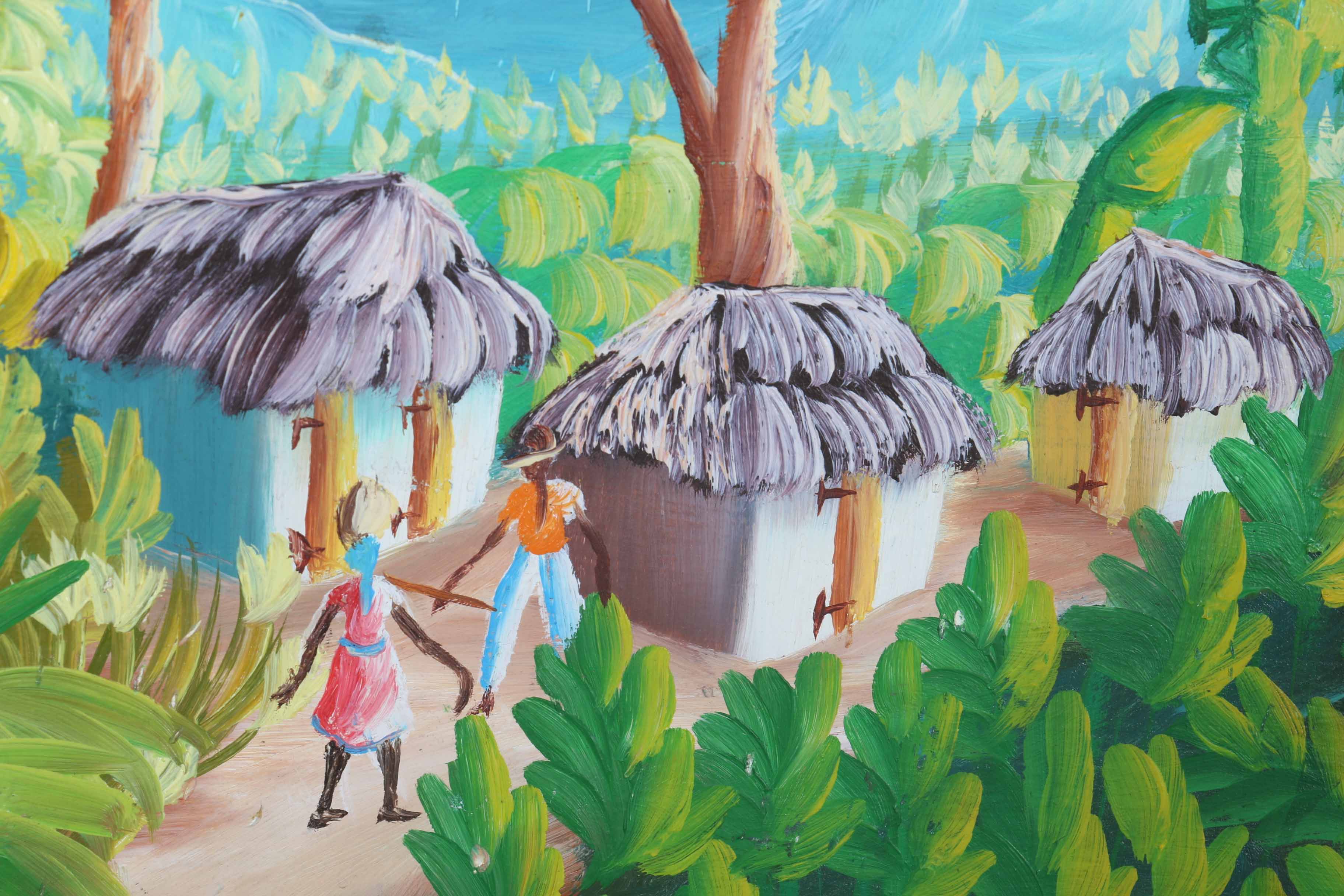 Clausel Carrier Signed Original Oil Painting of a Village Scene