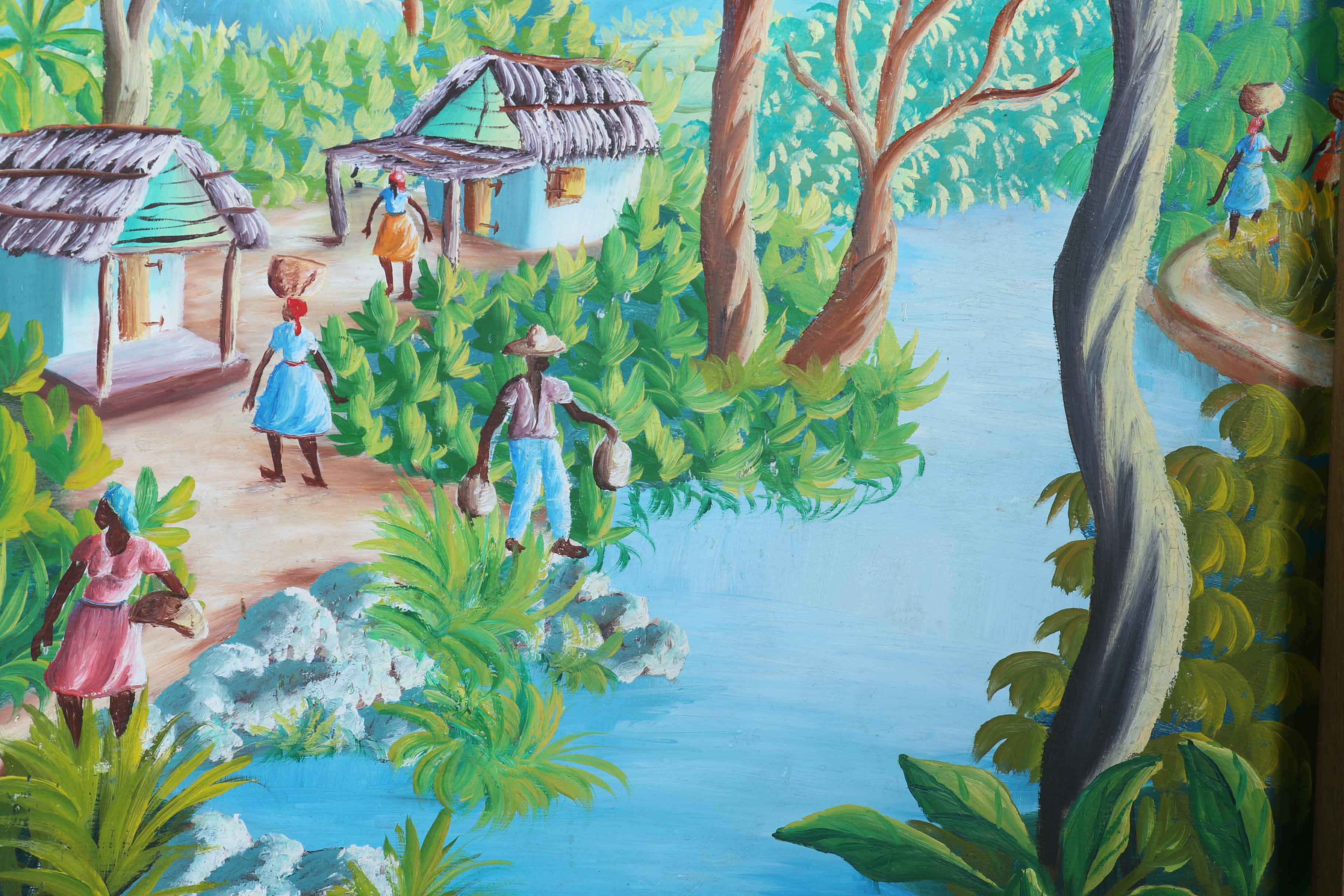 Clausel Carrier Signed Original Oil Painting of a Village Scene