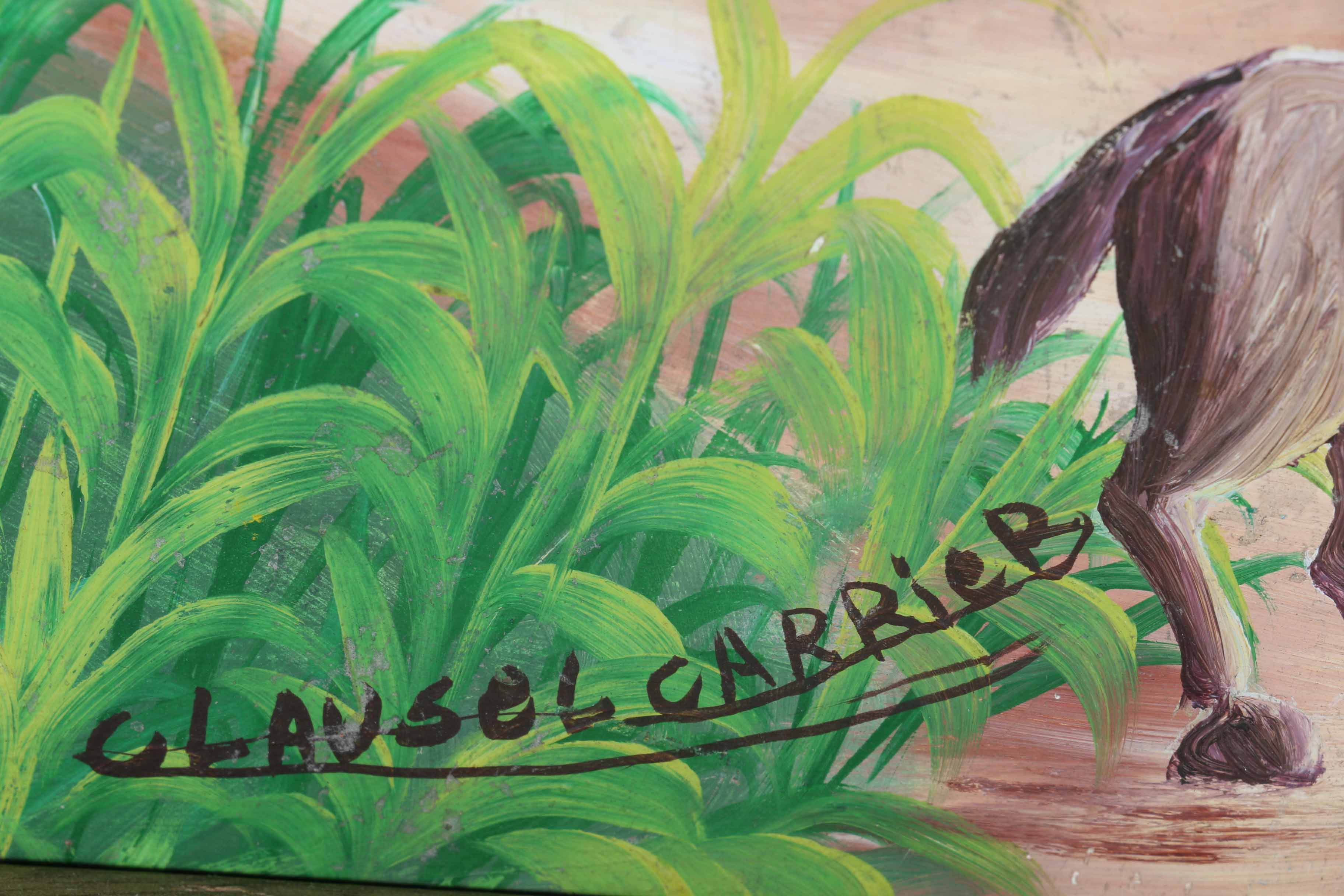 Clausel Carrier Signed Original Oil Painting of a Village Scene