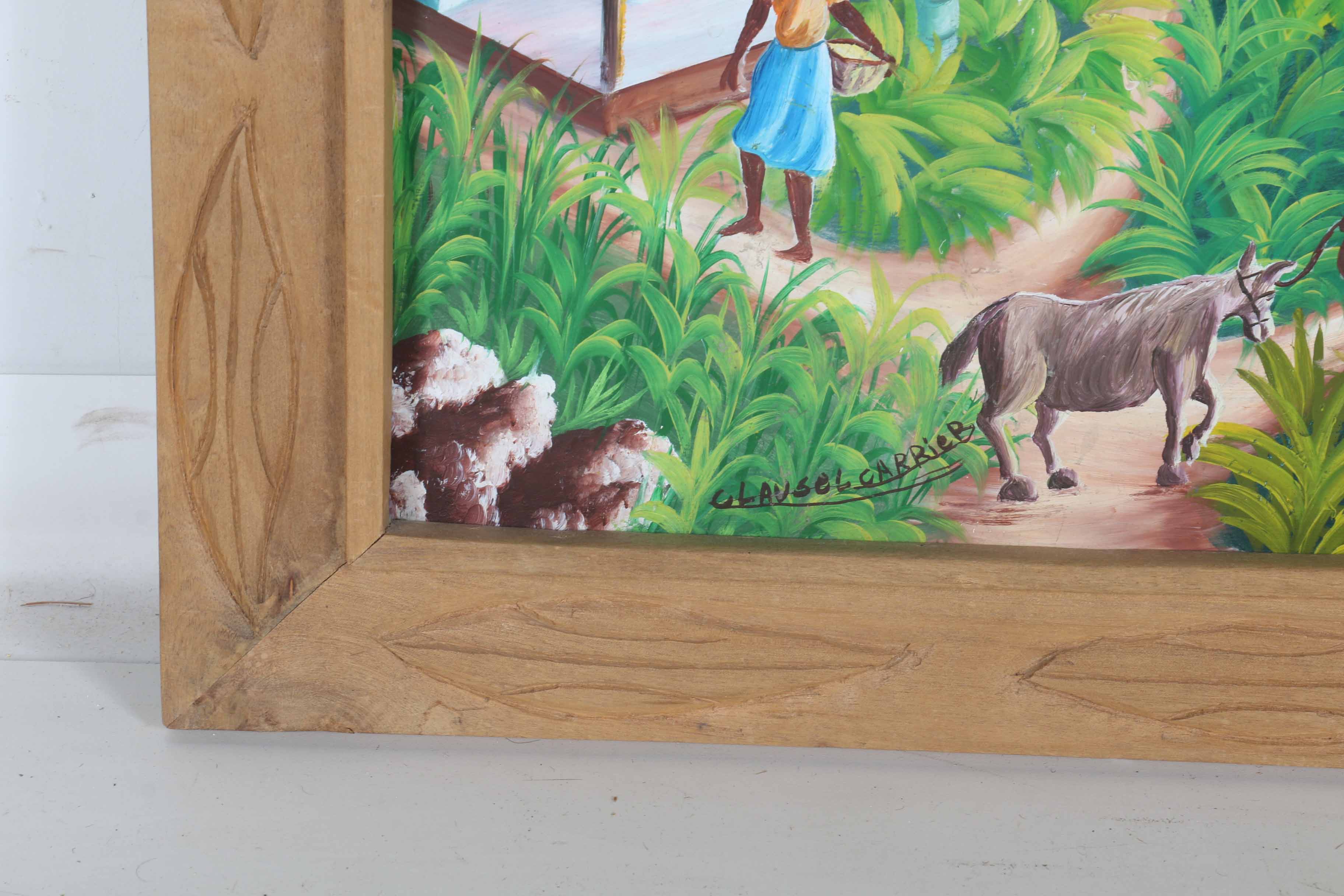 Clausel Carrier Signed Original Oil Painting of a Village Scene