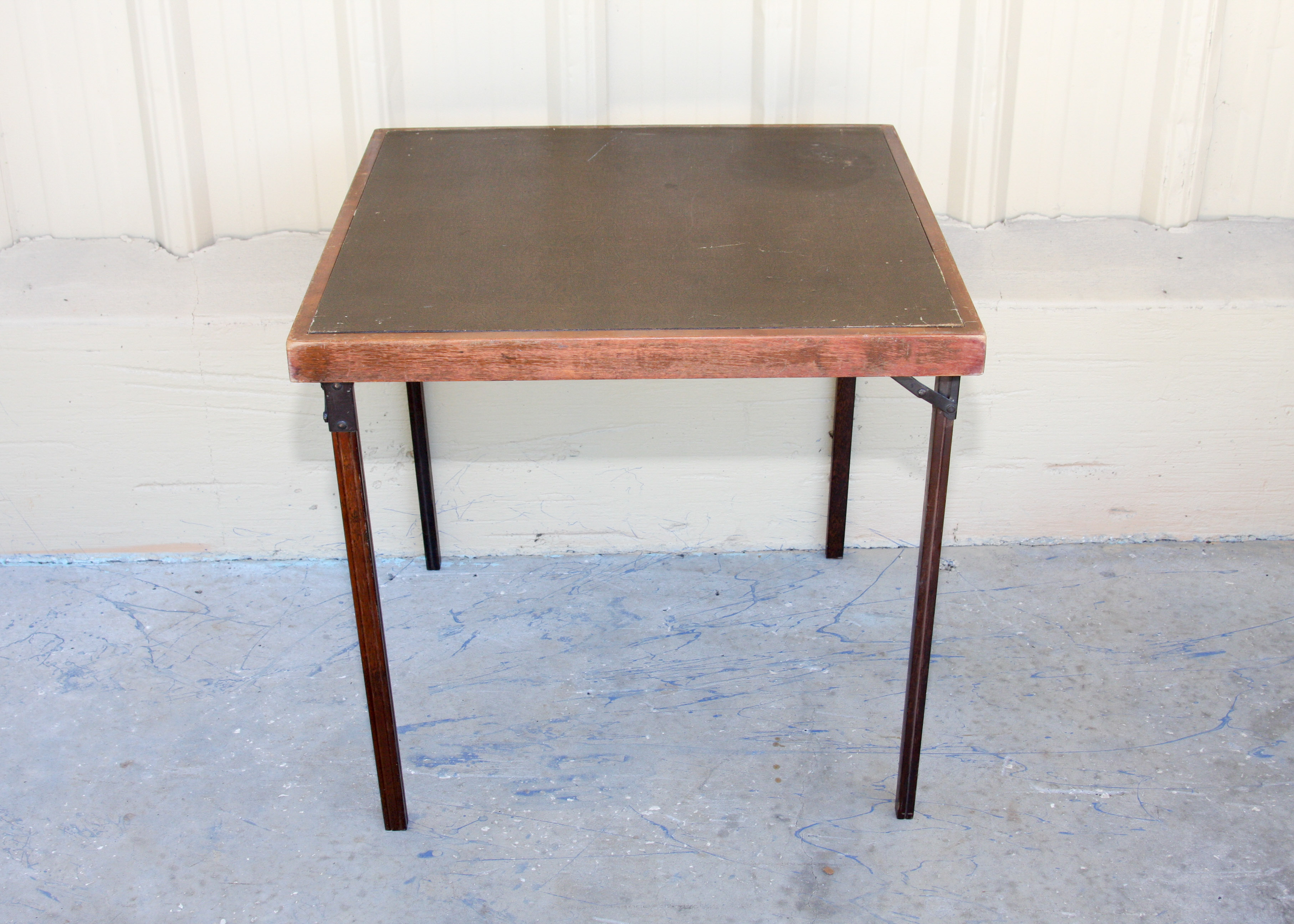 Vintage Wood Folding Table With "Lego-O-Matic" Chairs by Lorraine