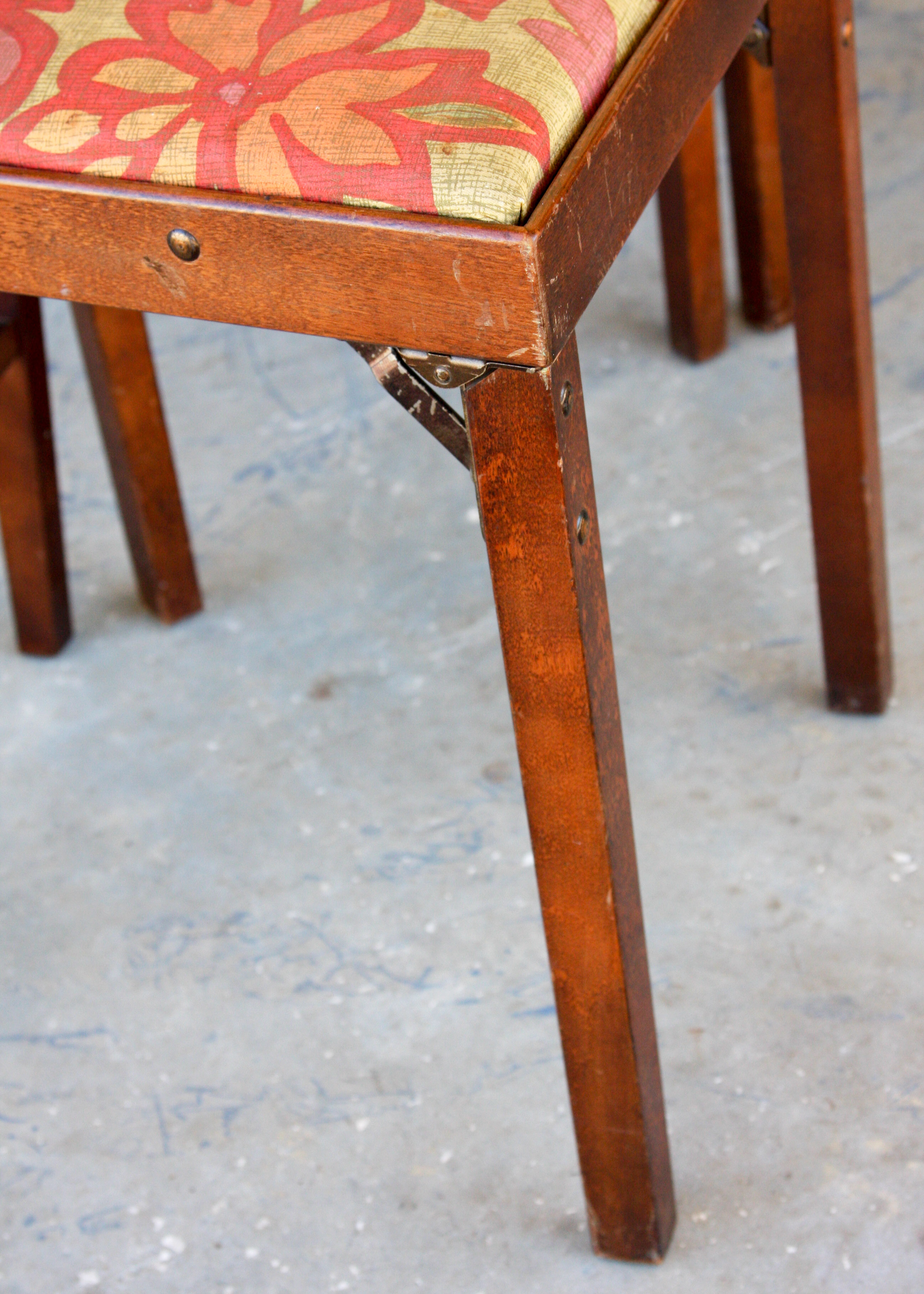 Vintage Wood Folding Table With "Lego-O-Matic" Chairs by Lorraine
