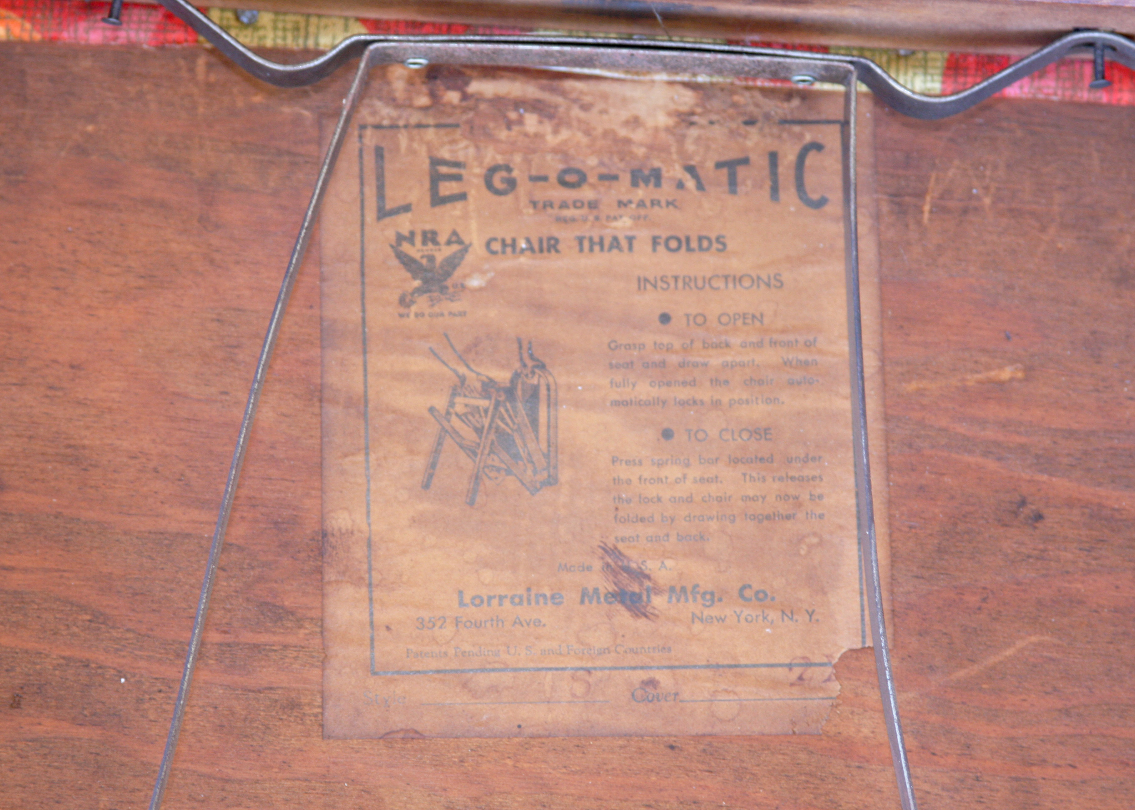 Vintage Wood Folding Table With "Lego-O-Matic" Chairs by Lorraine