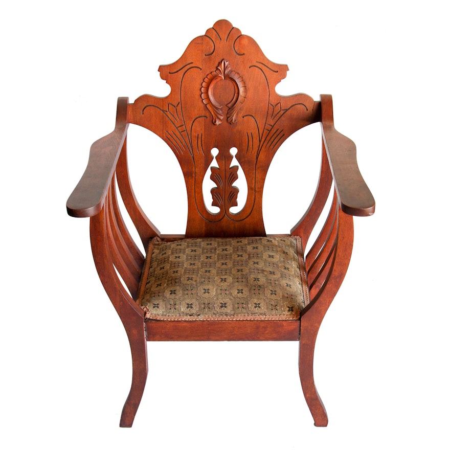 Early 20th Century Savonarola Style Armchair