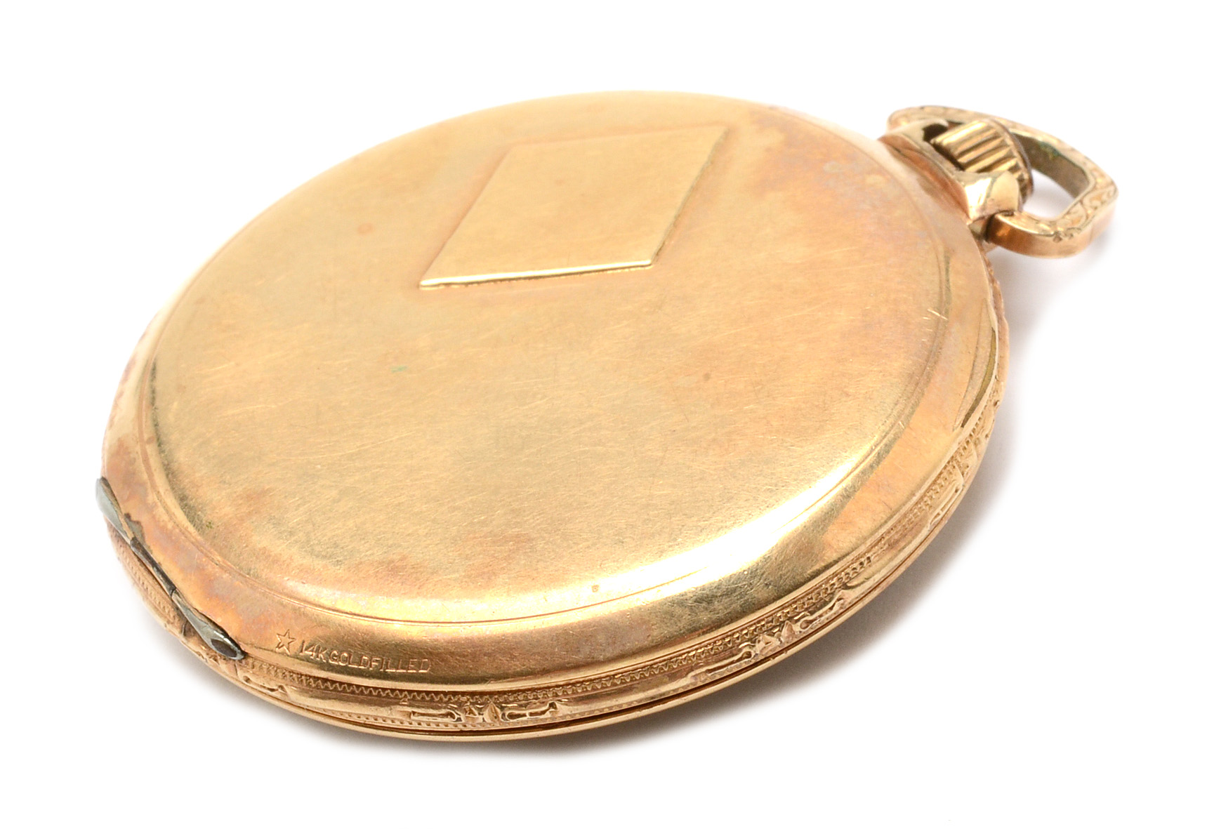 Vintage Elgin 14K Gold Filled Open Face Pocket Watch