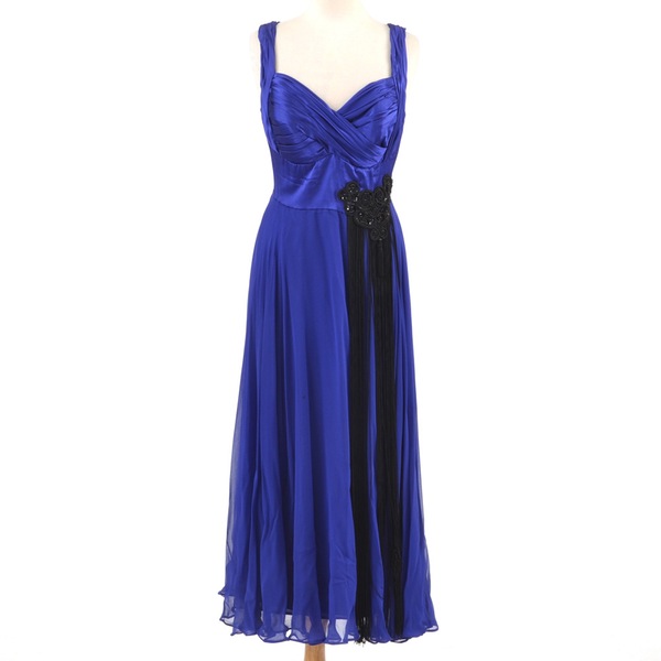 Hilary Floyd Royal Blue Embellished Dress and Matching Shawl from "Dancing for the Stars"