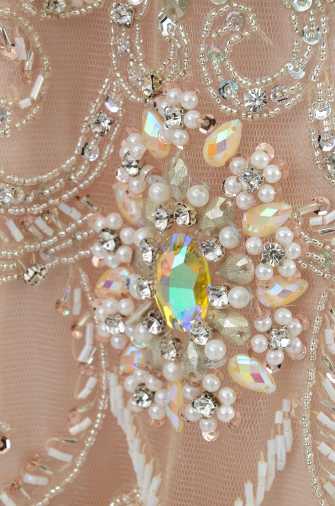 Terani Couture Beaded Gown with Ostrich Feathers