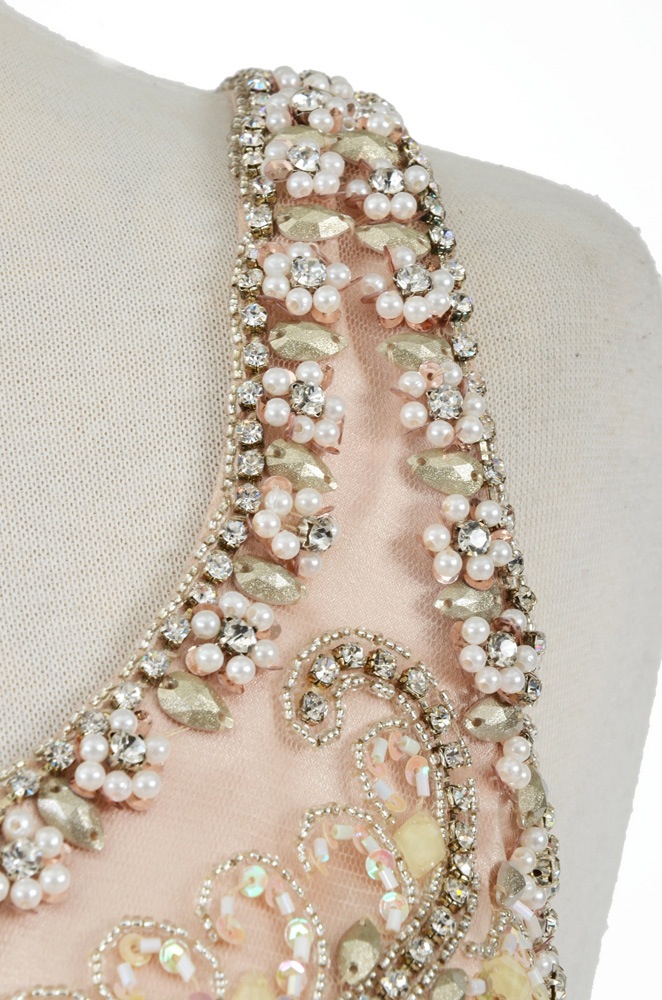 Terani Couture Beaded Gown with Ostrich Feathers