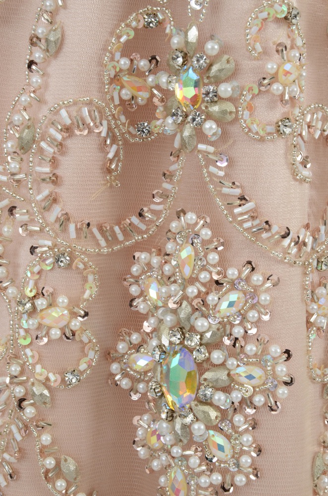 Terani Couture Beaded Gown with Ostrich Feathers