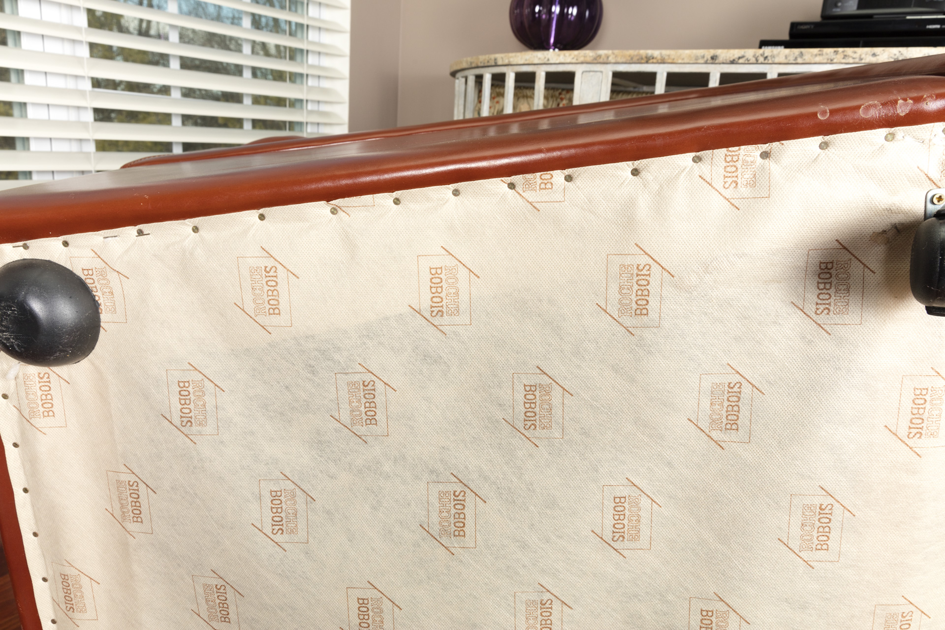 Contemporary Roche Bobois Leather Lounge Chair and Ottoman