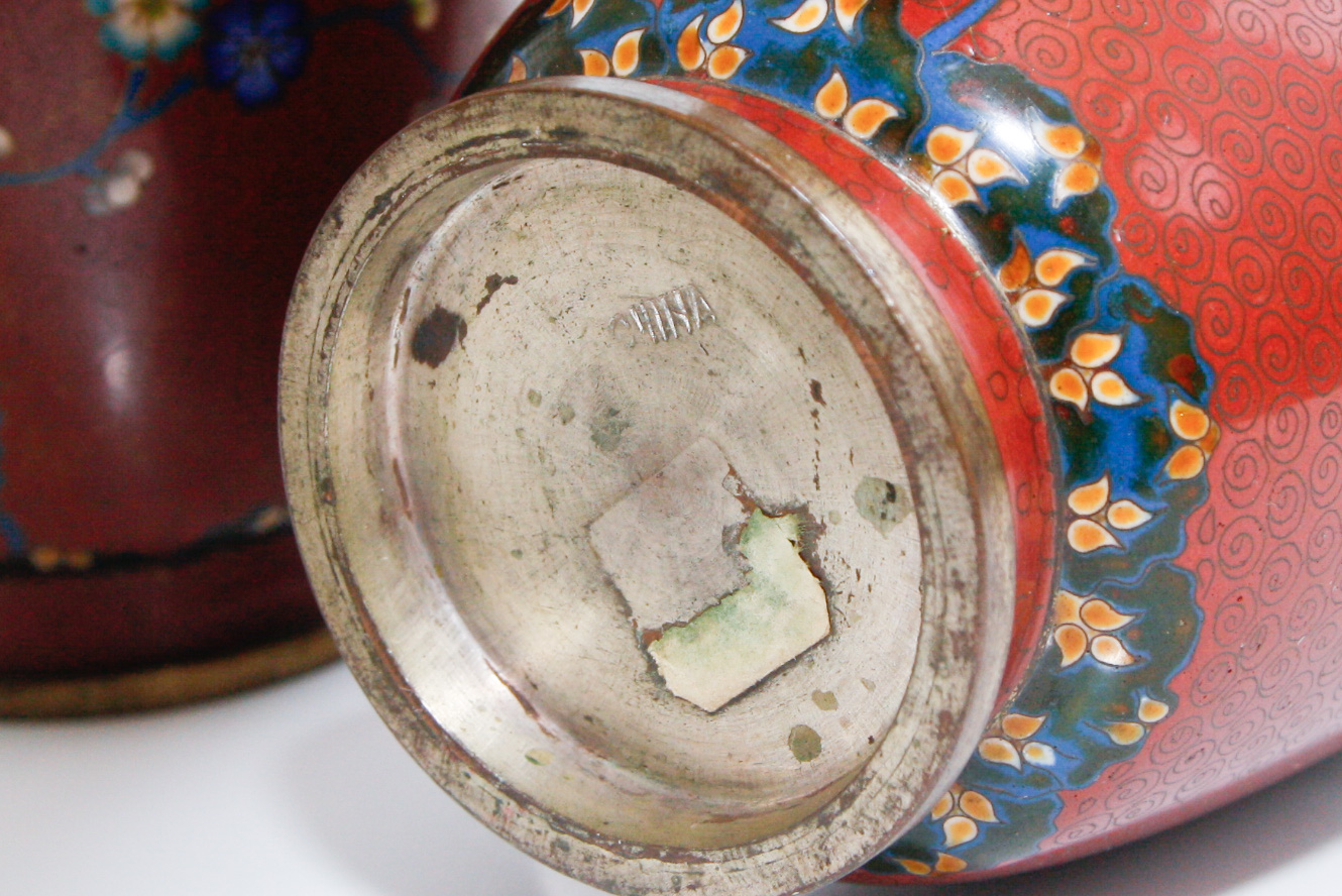 Pair of Chinese Cloisonné Vases