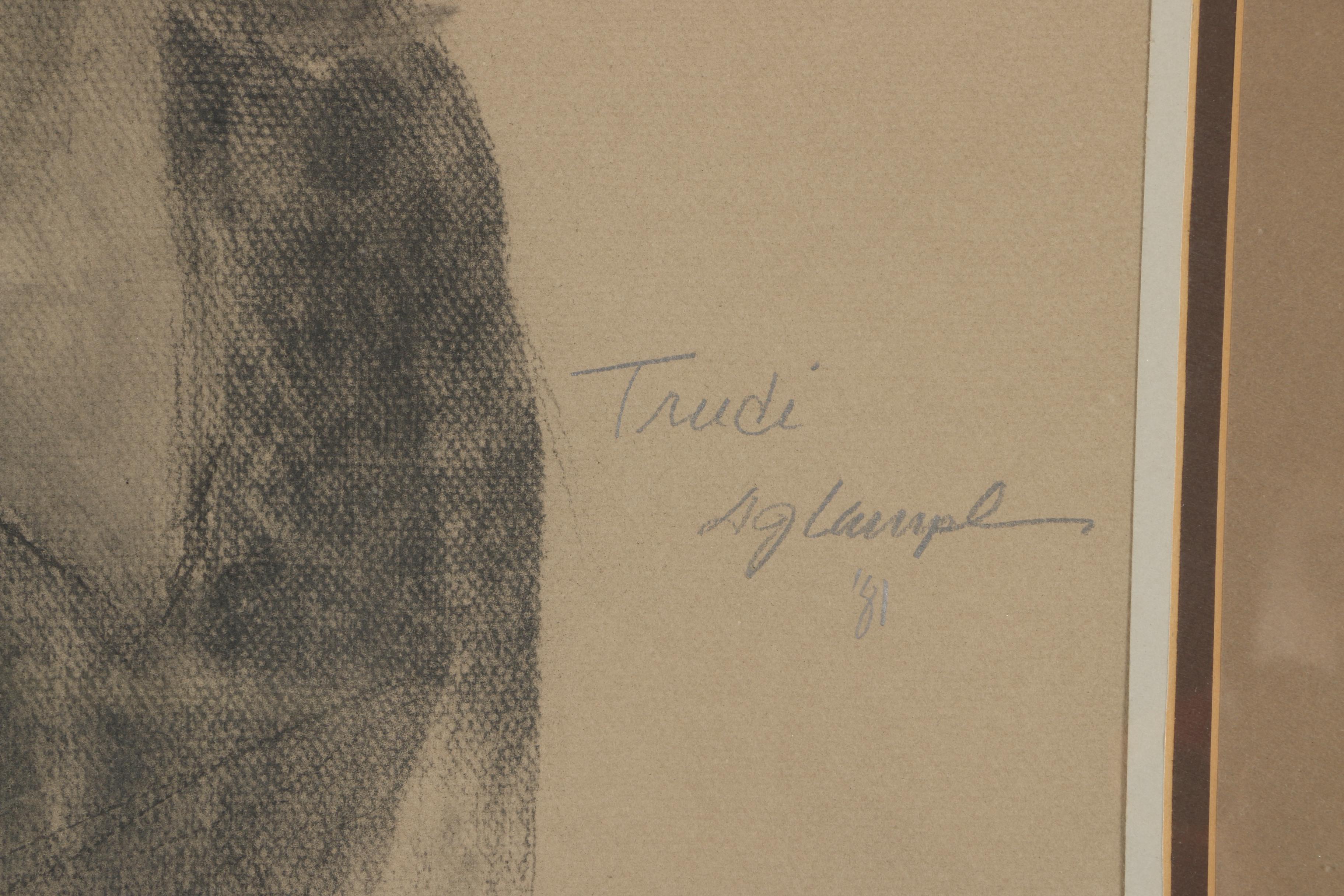 Original 1981 Graphite Drawing on Paper