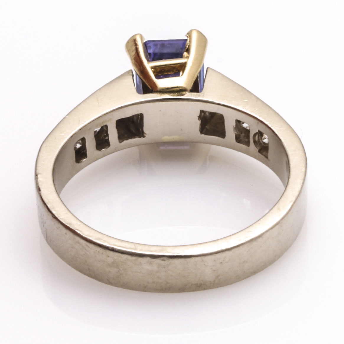 14K White Gold Tanzanite and Diamond Ring