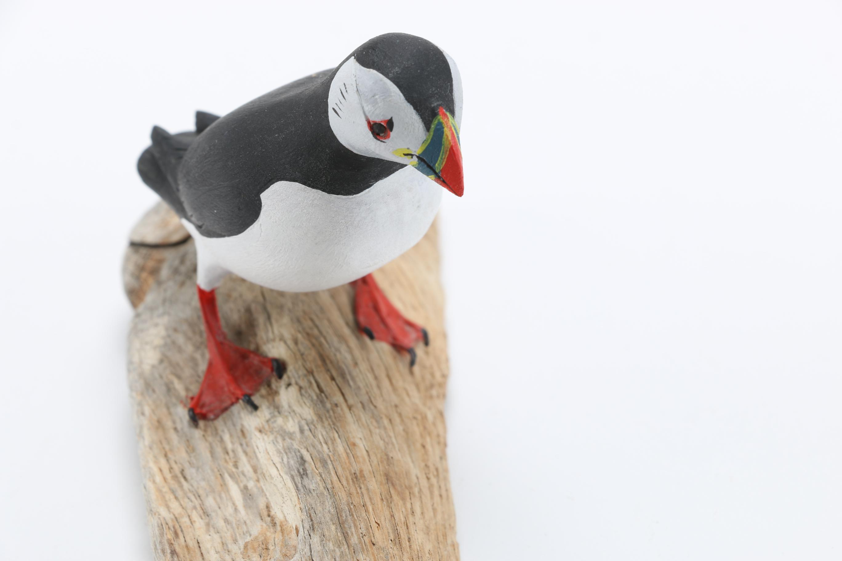 Dorothy Brown Puffin Wood carving