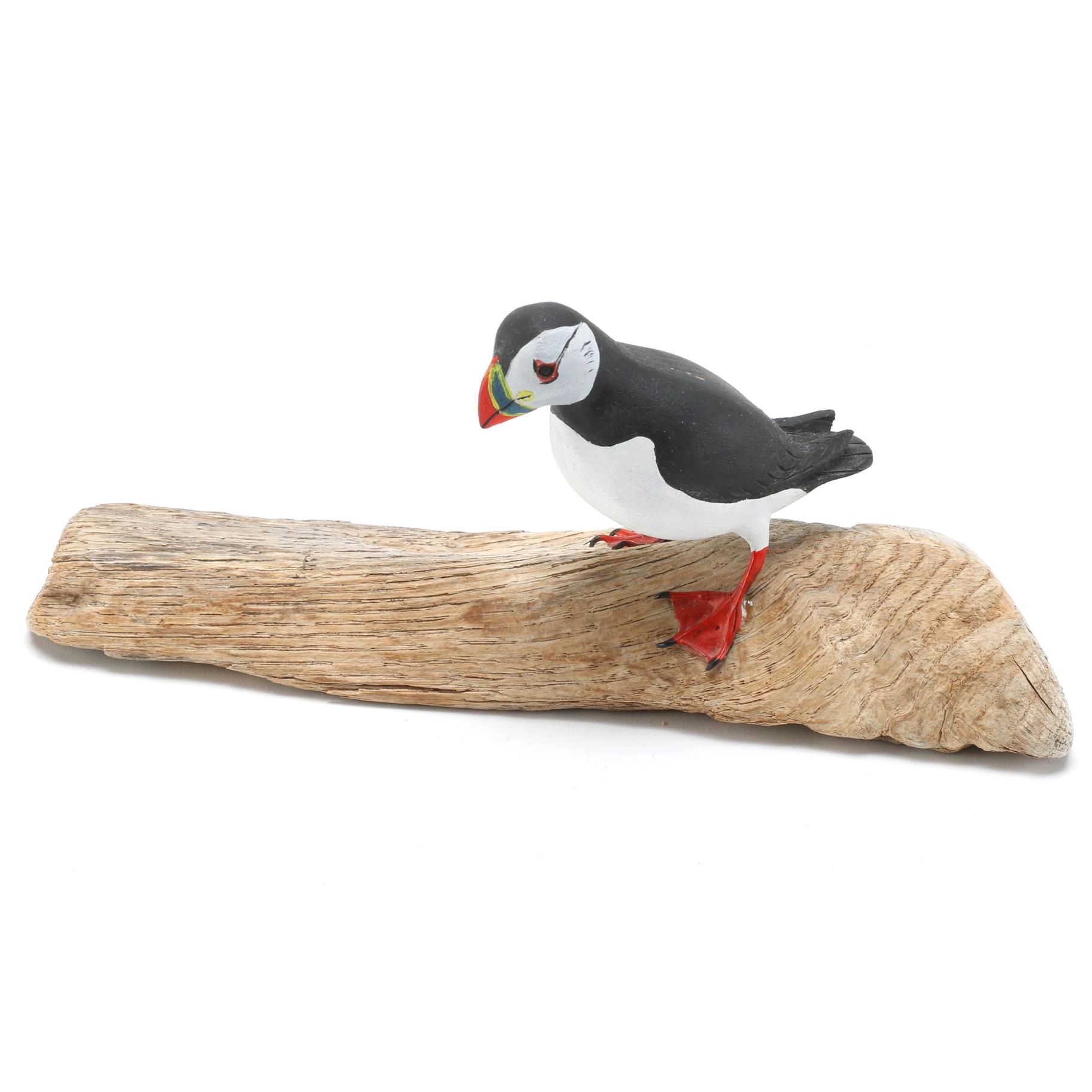 Dorothy Brown Puffin Wood carving