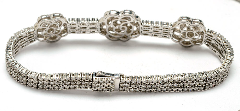 Sterling Silver Rhinestone Parure Jewelry Set