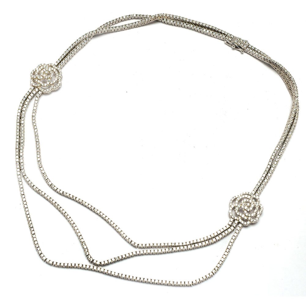 Sterling Silver Rhinestone Parure Jewelry Set