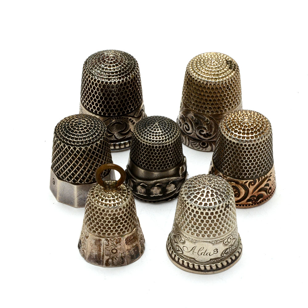 Collection of Vintage Sterling Silver Thimbles
