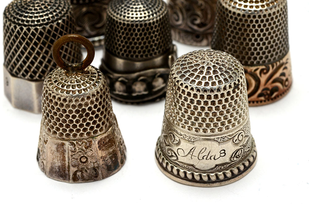 Collection of Vintage Sterling Silver Thimbles