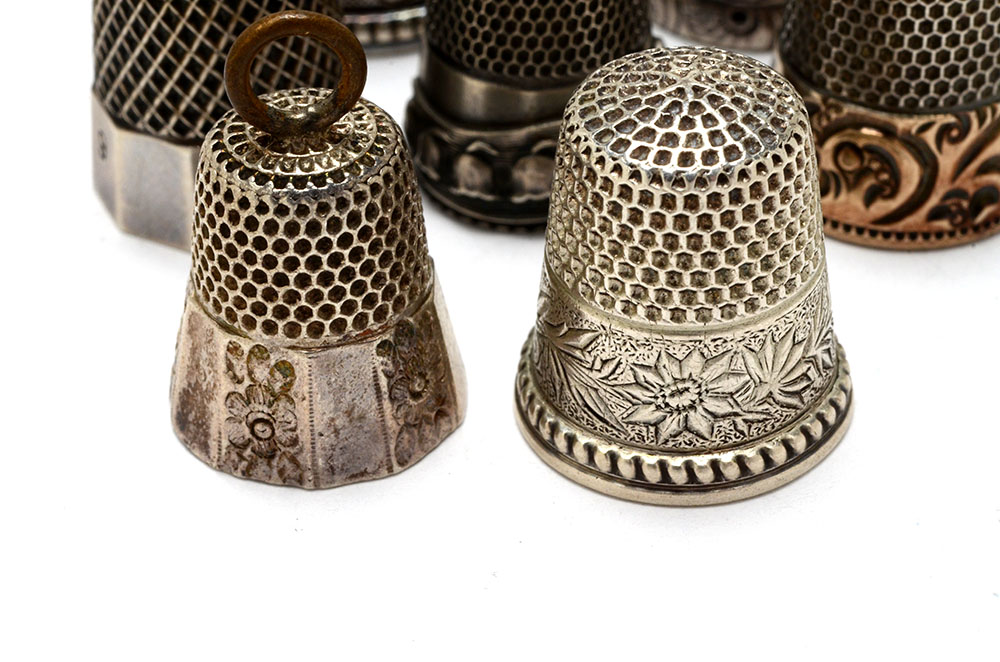 Collection of Vintage Sterling Silver Thimbles
