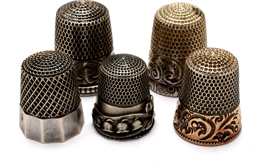 Collection of Vintage Sterling Silver Thimbles