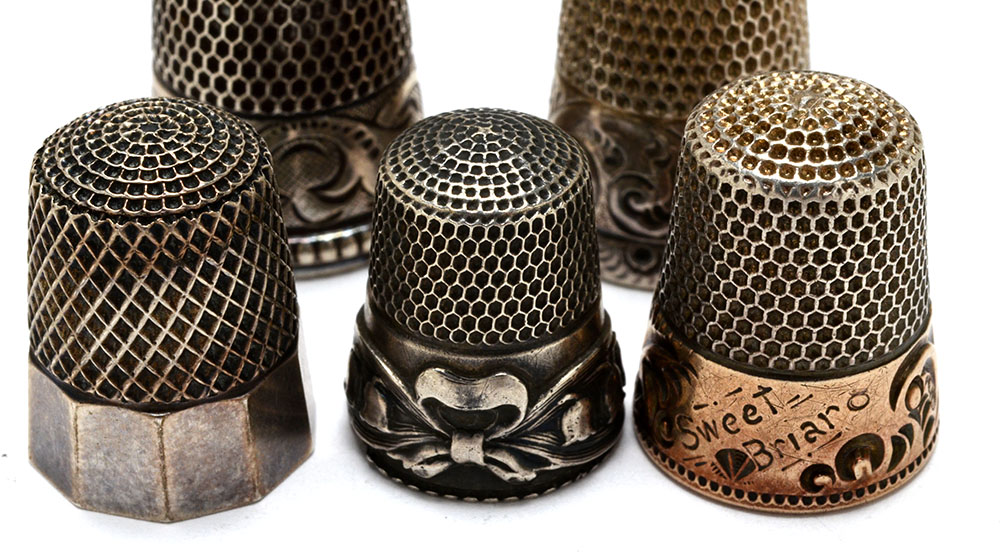Collection of Vintage Sterling Silver Thimbles