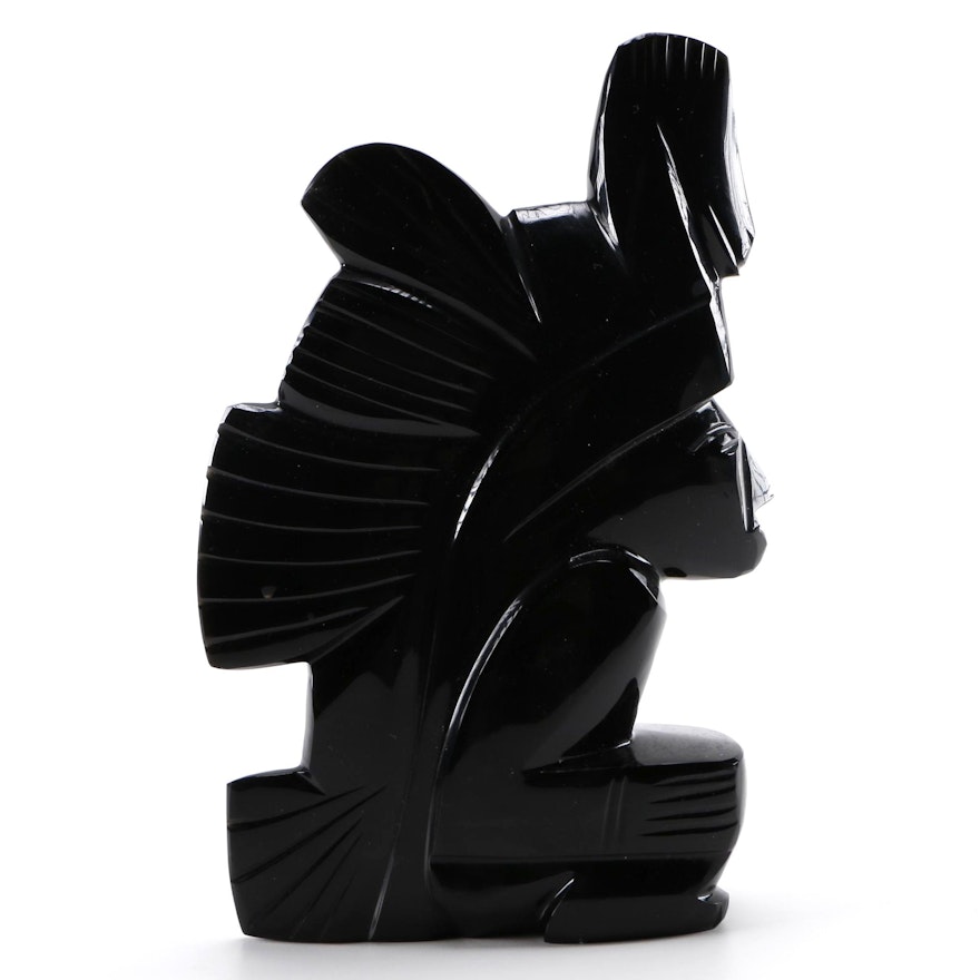 Carved Obsidian Statue