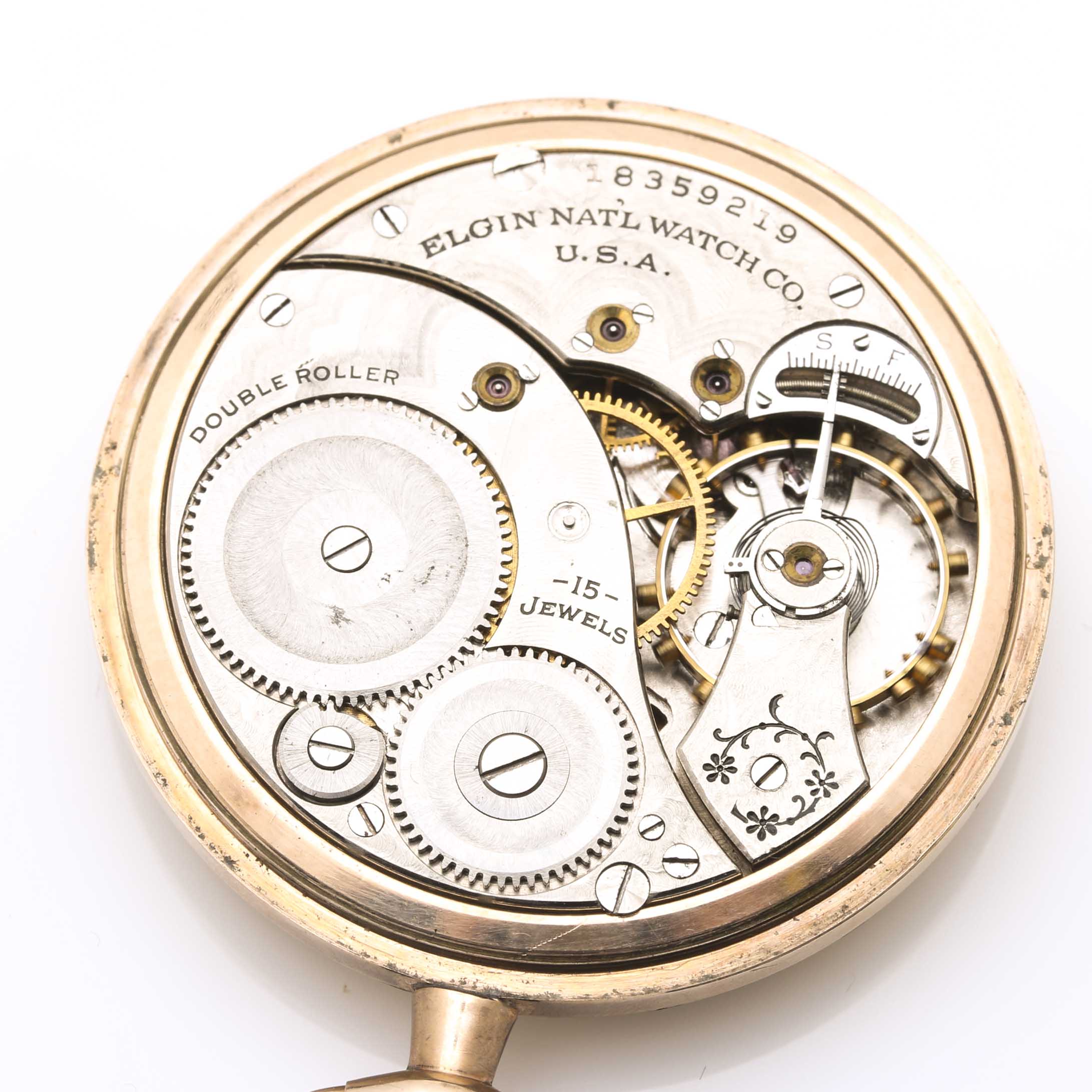 Elgin Pocket Watch with Display Case