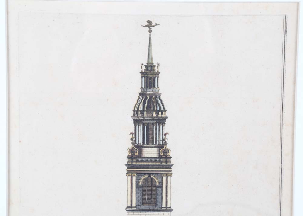 Engraving of St. Mary-le-Bow Church in London