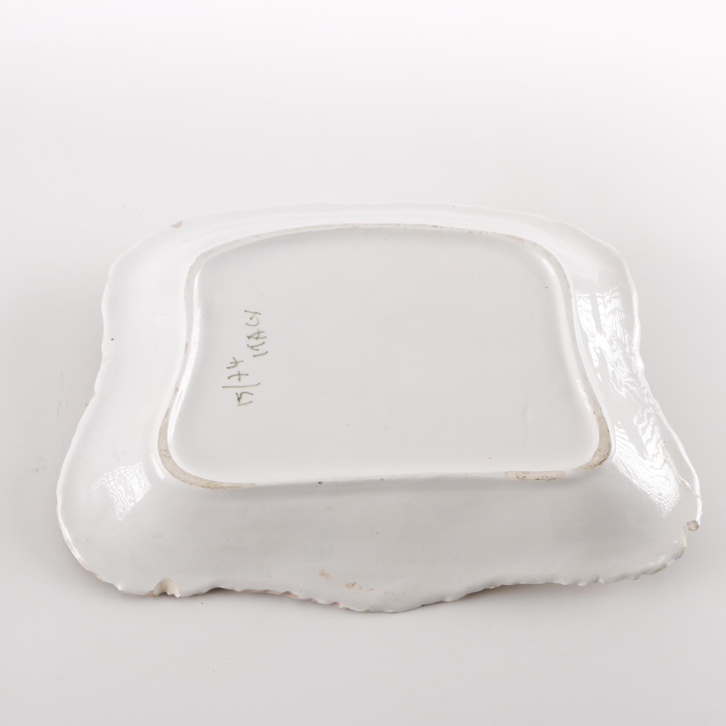 Italian Porcelain Inkwell and French Aladine Pen