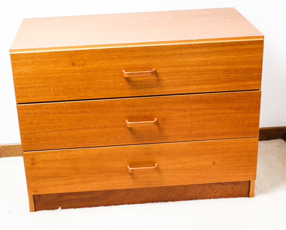 Teak Veneer Chest and Entertainment Center