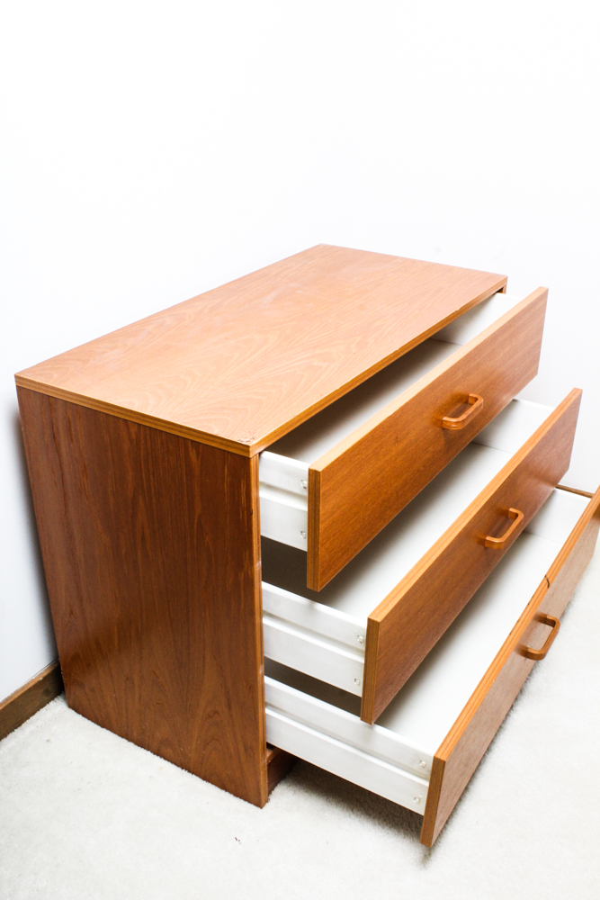 Teak Veneer Chest and Entertainment Center