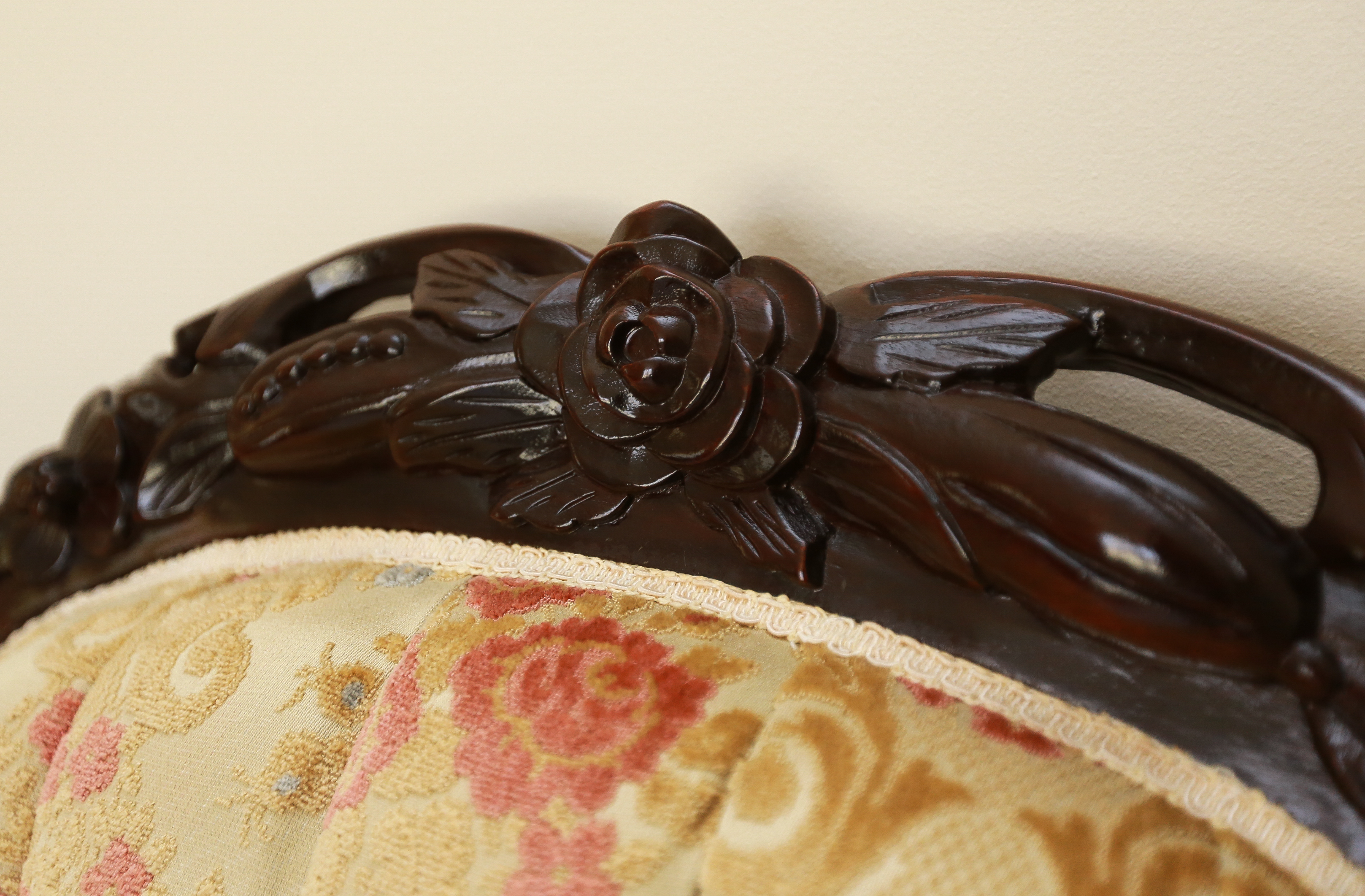 Carlton McLendon Victorian Style Upholstered Wing Back Sofa