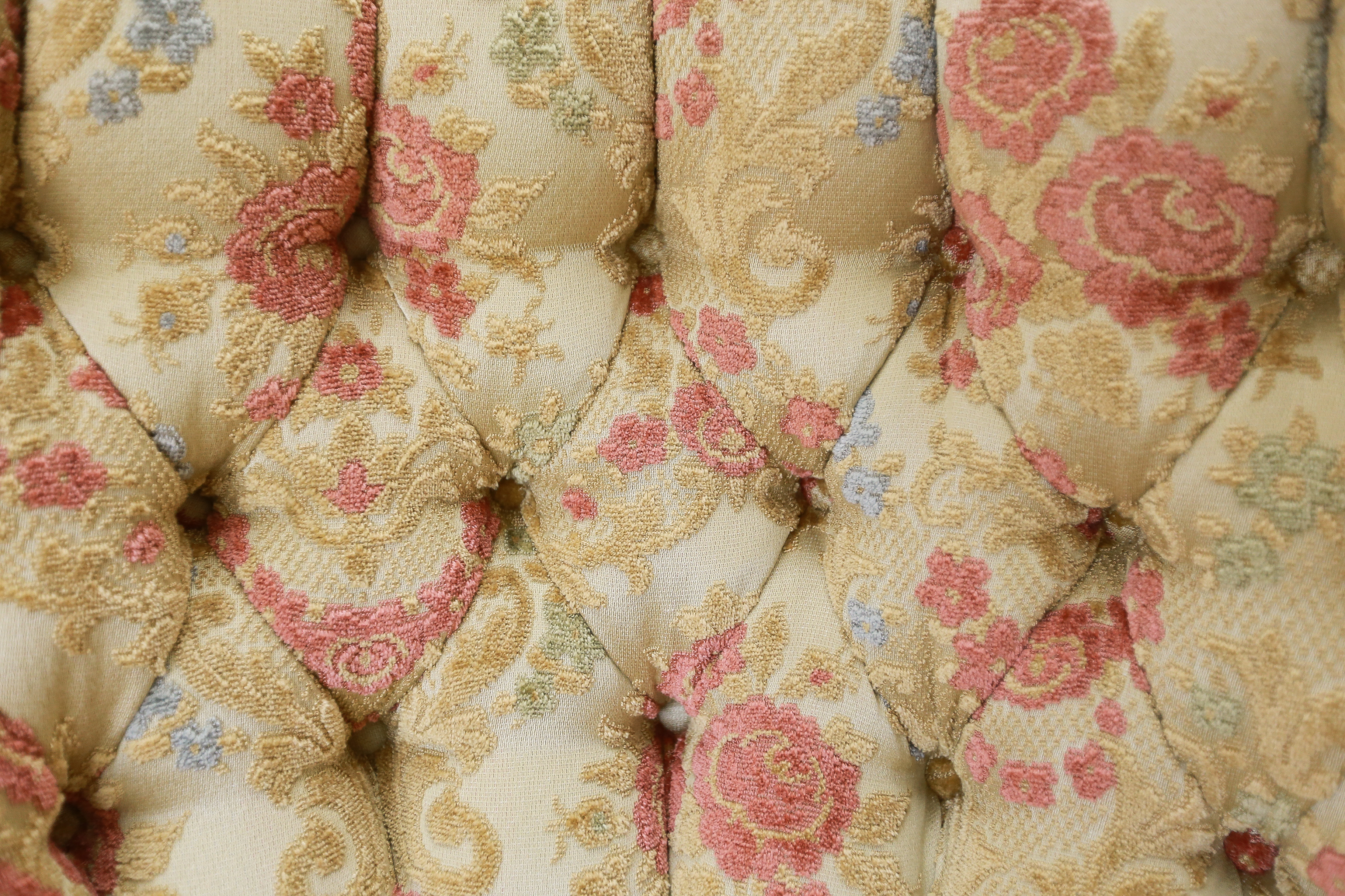 Carlton McLendon Victorian Style Upholstered Wing Back Sofa