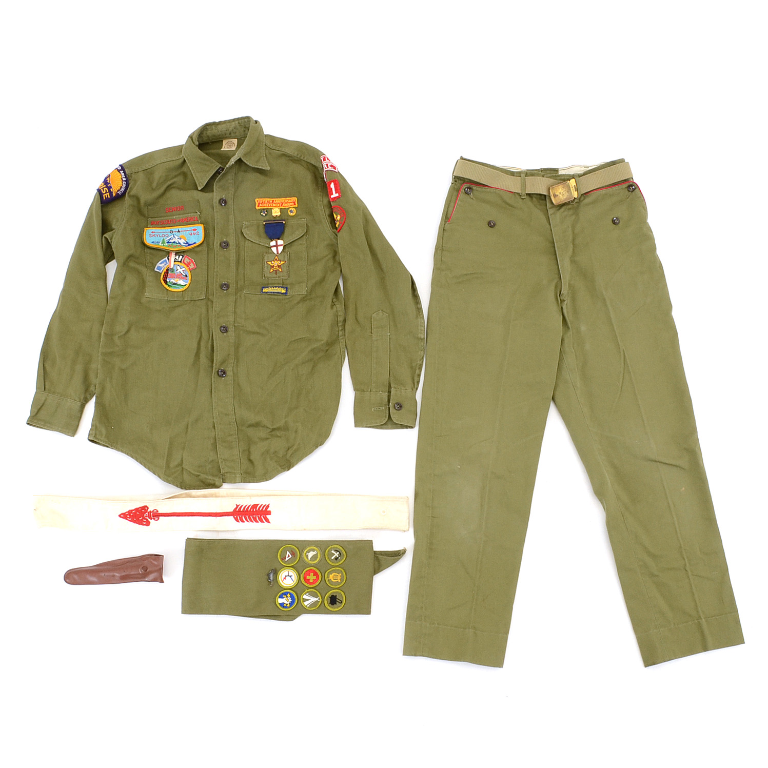 Boy Scouts Of America Uniform with Patches and Pins