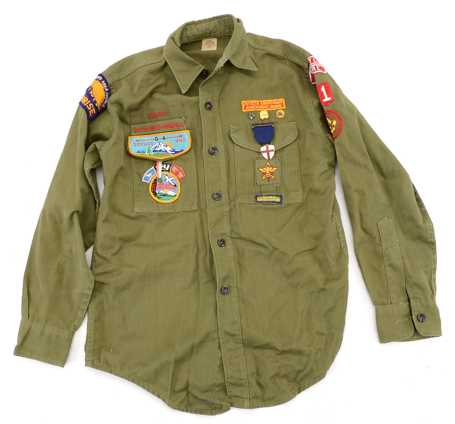 Boy Scouts Of America Uniform with Patches and Pins