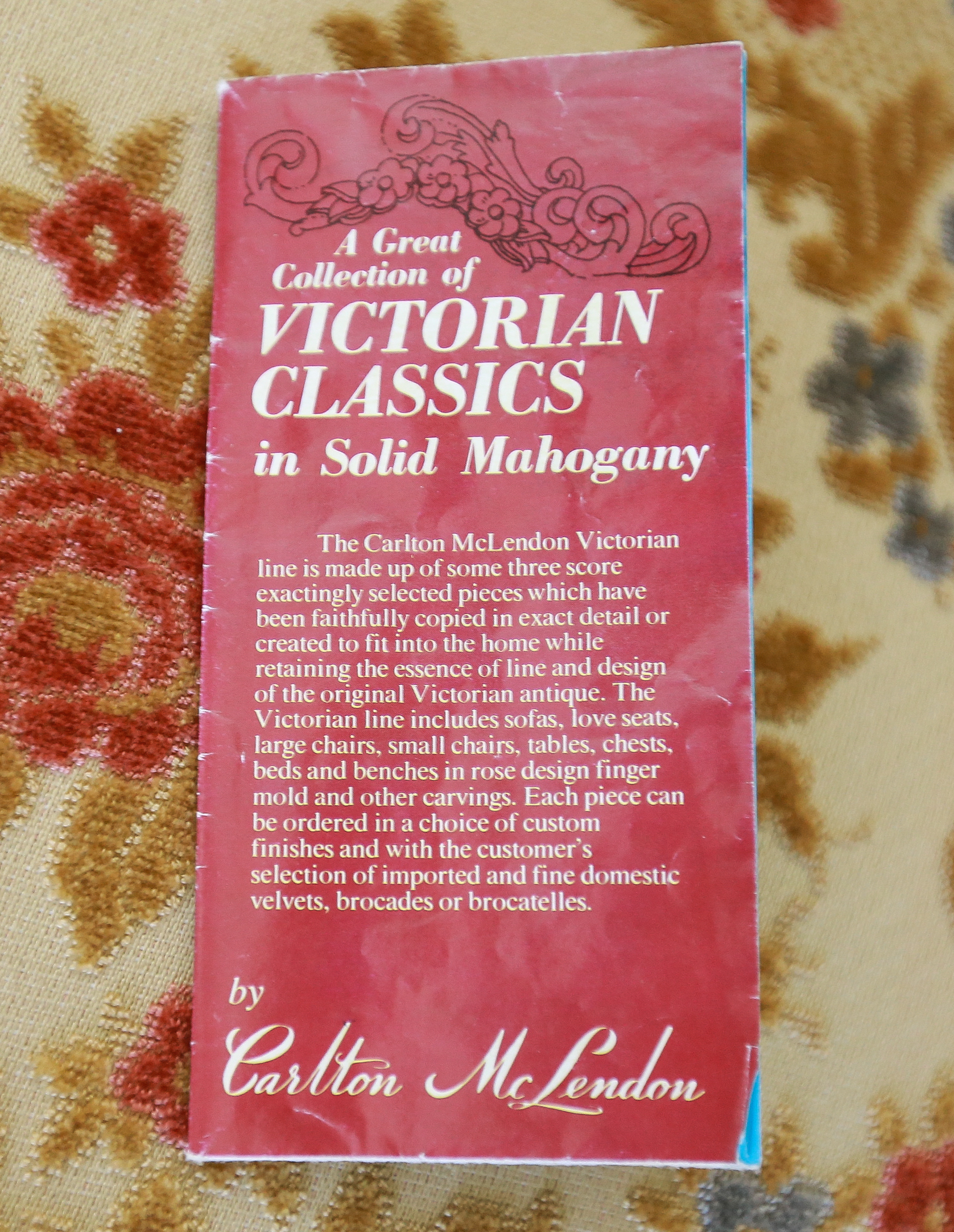 Carlton McLendon Victorian Style Upholstered Wing Back Sofa