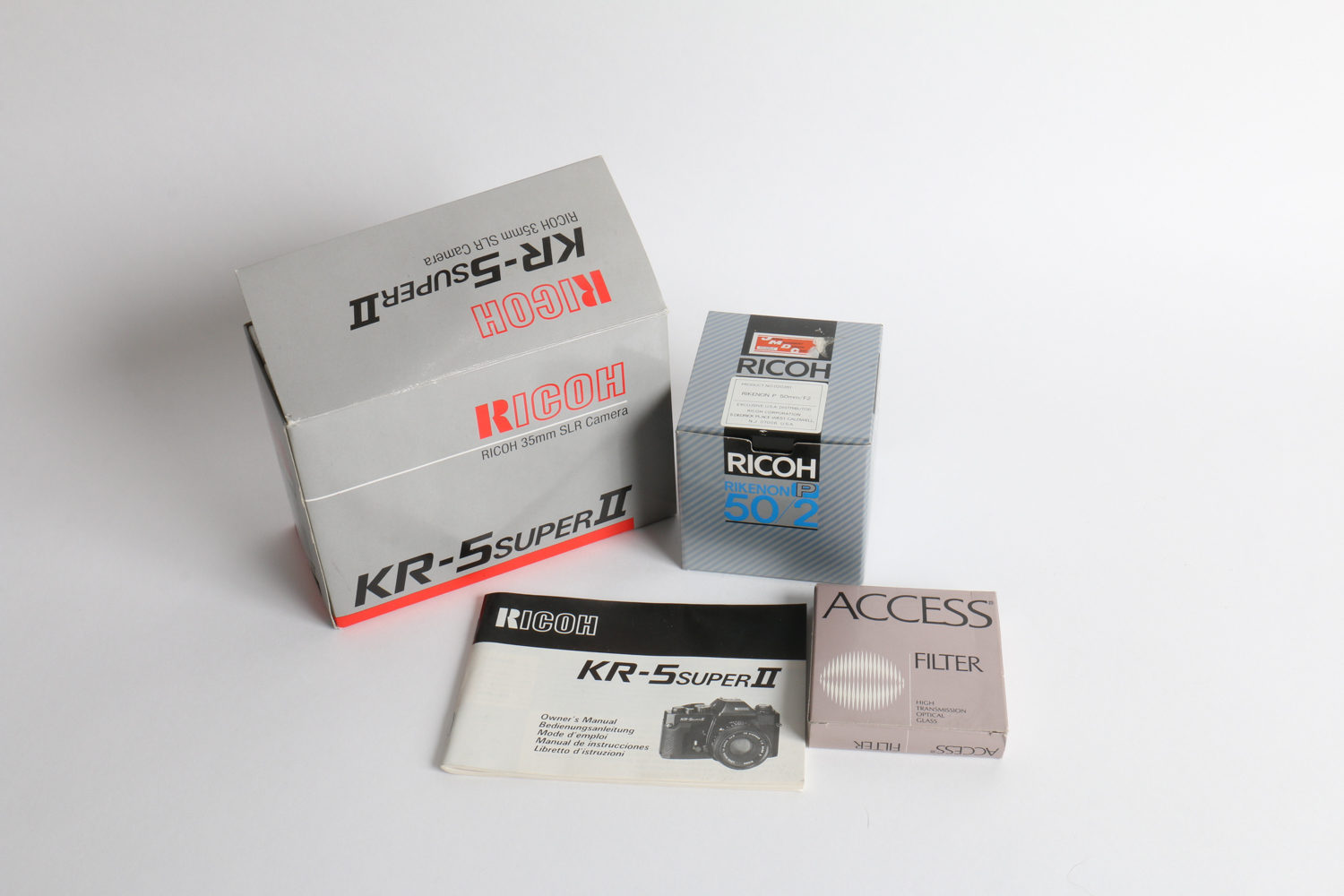 Vintage Ricoh KR-5 Camera and Accessories