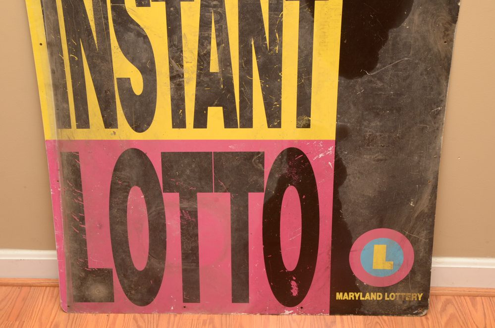Pair of Vintage Maryland Lottery Signs