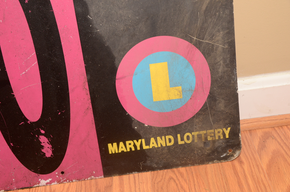 Pair of Vintage Maryland Lottery Signs