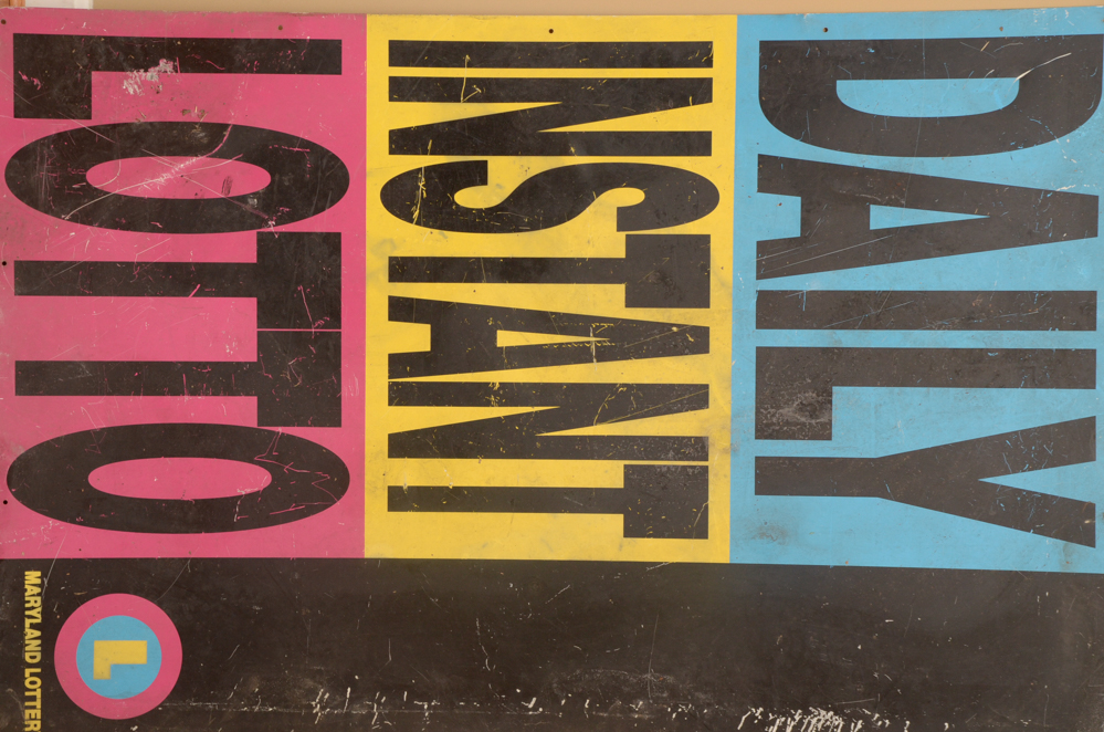Pair of Vintage Maryland Lottery Signs