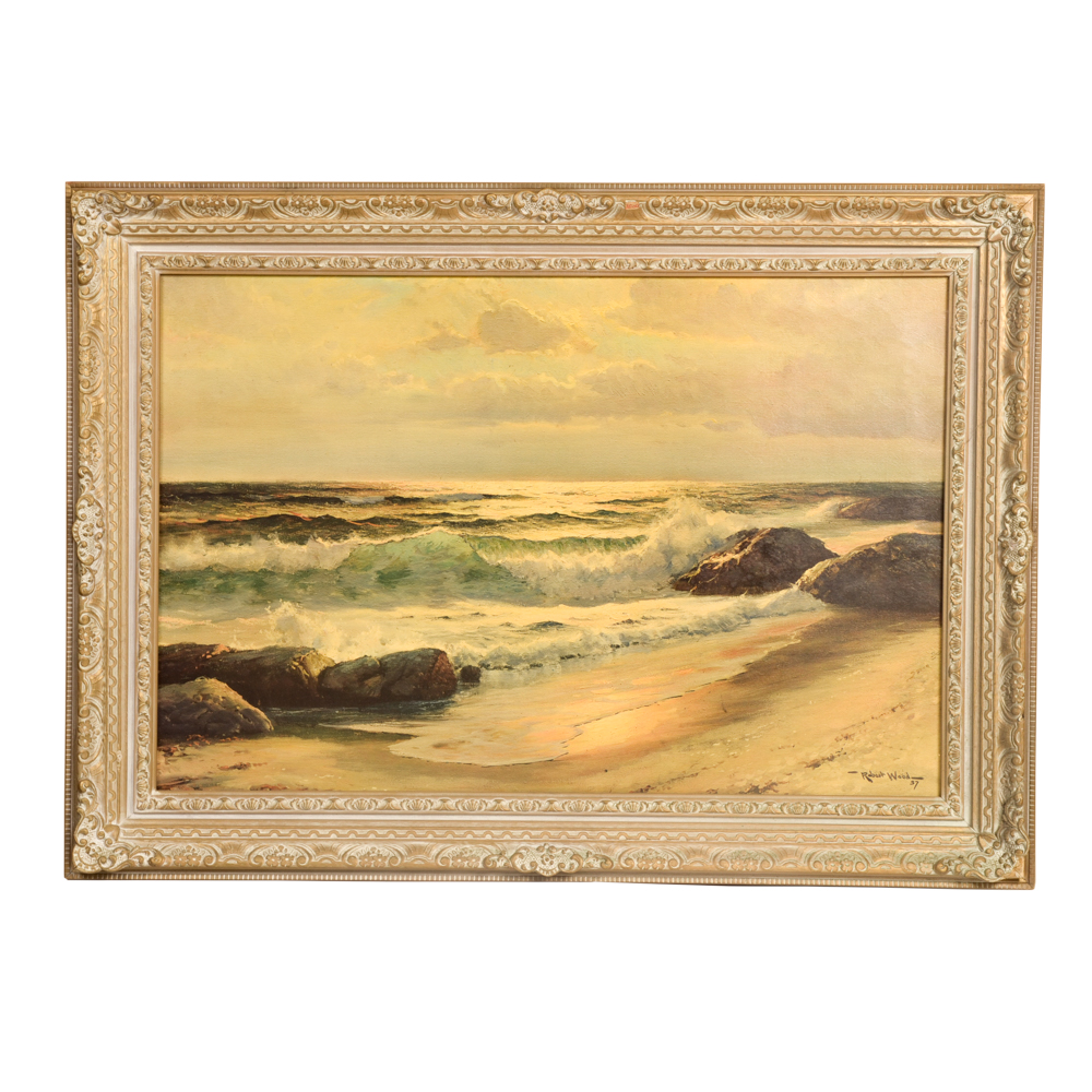 After Robert Wood Seascape Vintage Lithograph