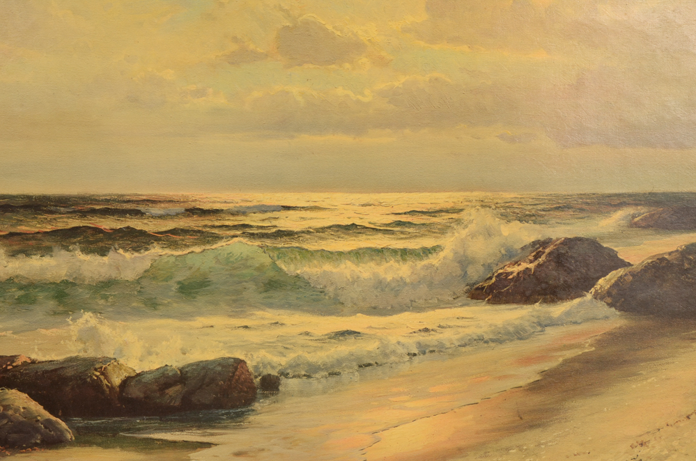 After Robert Wood Seascape Vintage Lithograph