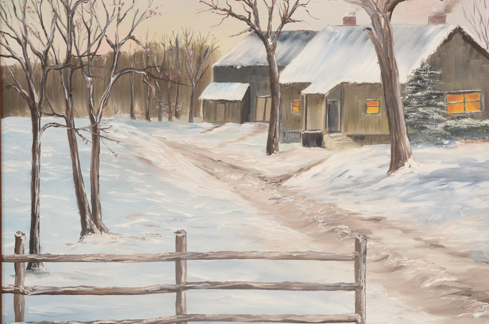Mary Lehner Winter Scene Oil Painting