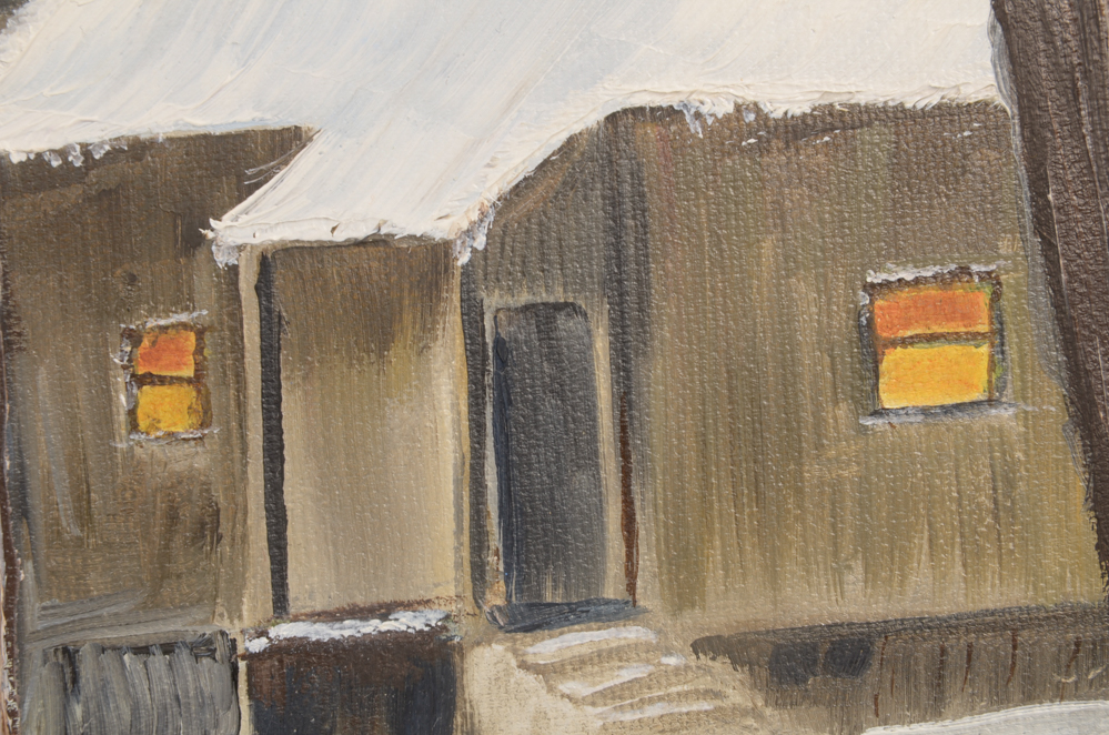 Mary Lehner Winter Scene Oil Painting