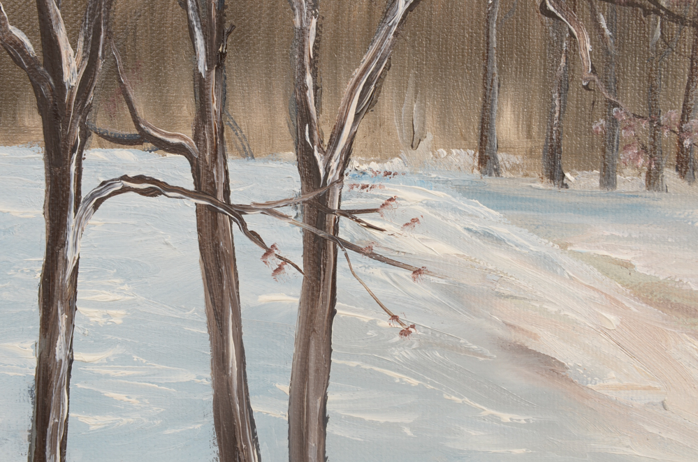 Mary Lehner Winter Scene Oil Painting