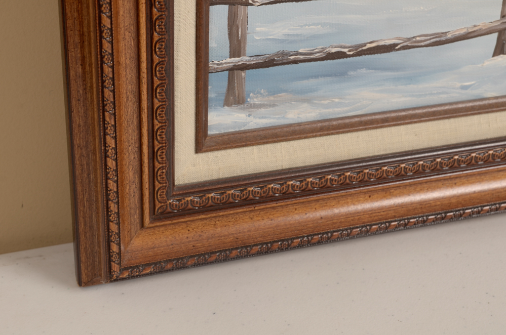 Mary Lehner Winter Scene Oil Painting