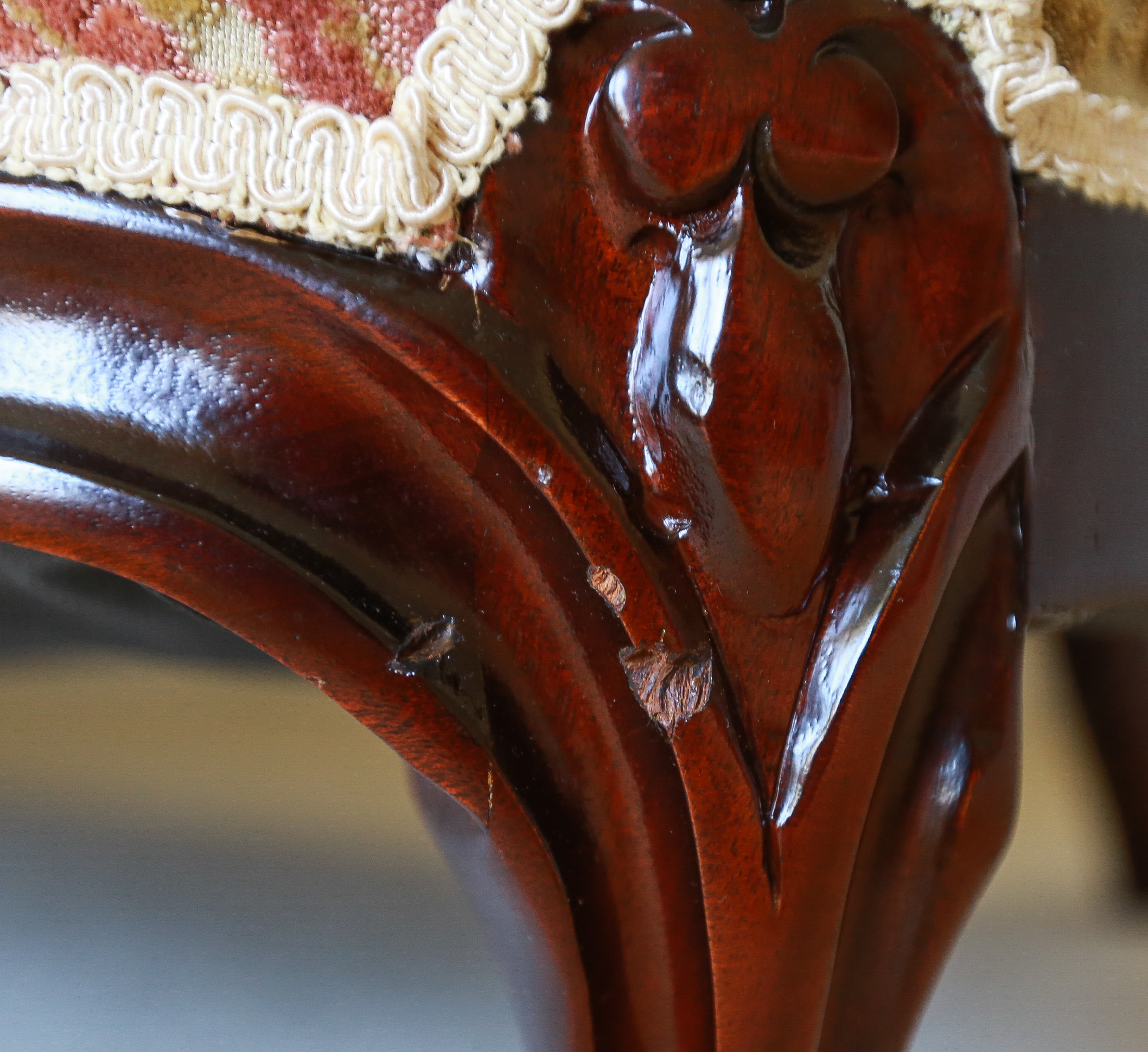 Carlton McLendon Victorian Style Upholstered Wing Back Sofa