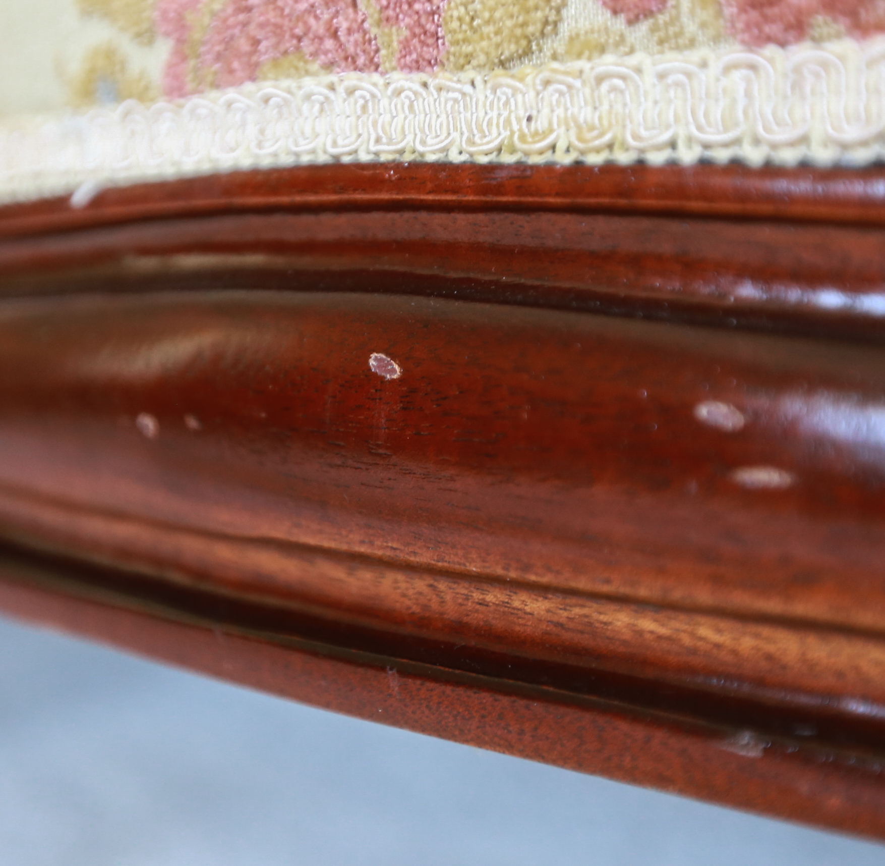 Carlton McLendon Victorian Style Upholstered Wing Back Sofa